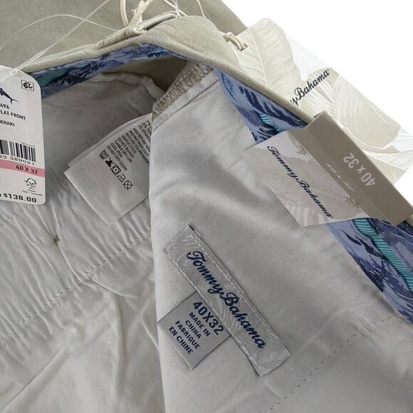 Tommy Bahama Men's Khaki Boracay Flat Front Chino Pants Size 40 - Picture 7 of 10